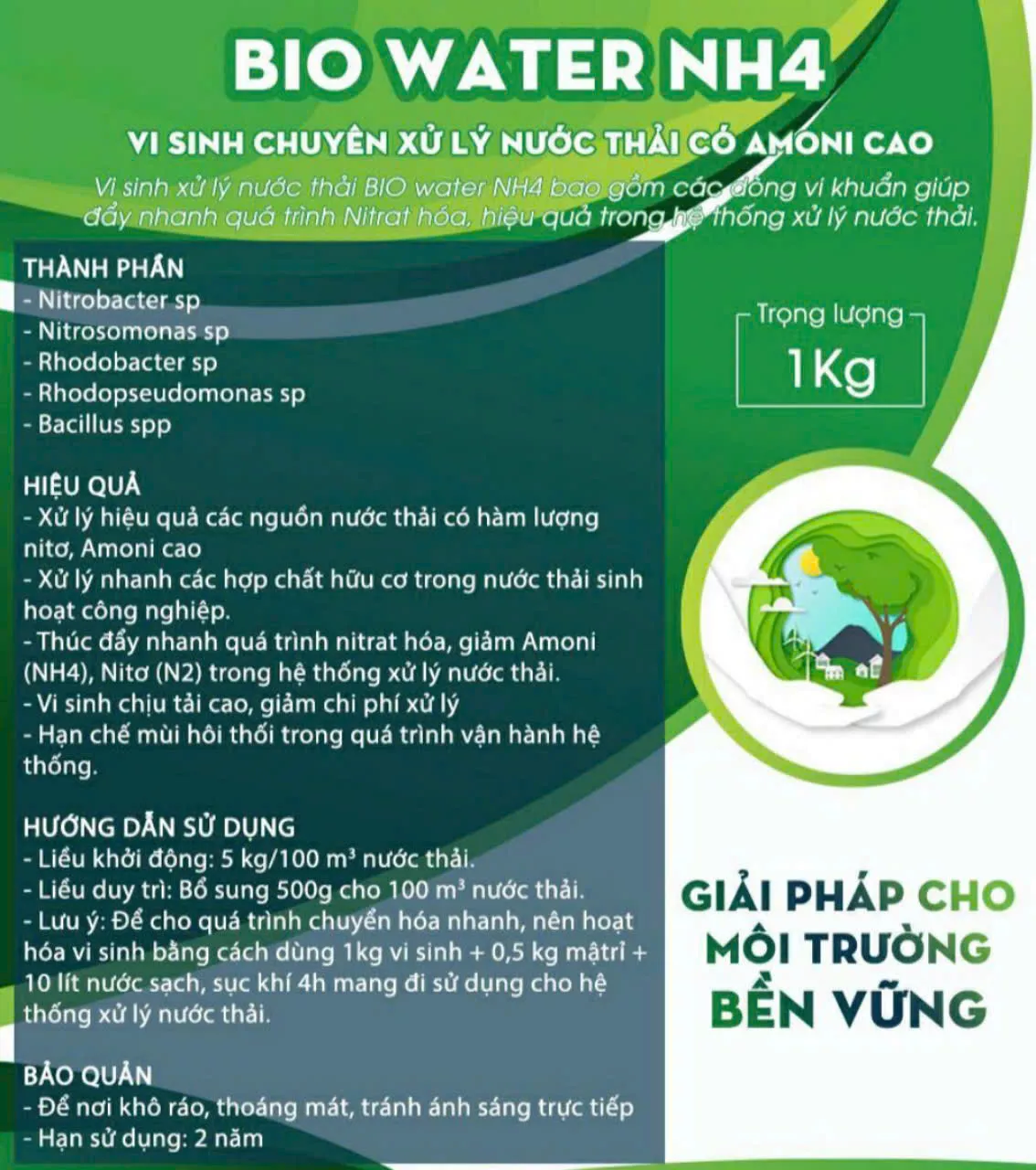 Vi sinh chuyên xử lý nước thải Amoni cao